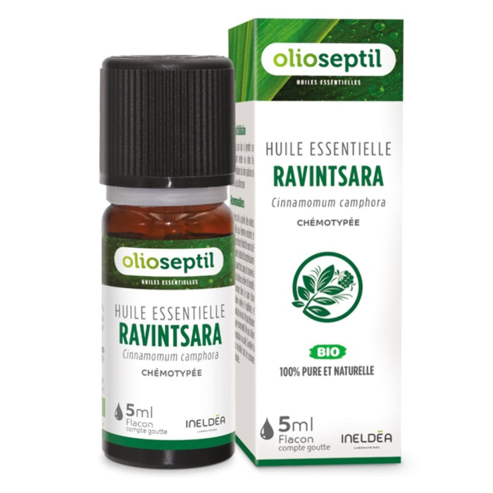 OLIOSEPTIL - Huile essentielle Ravintsara - 100% Pure et naturelle - BIO - Flacon de 5ml