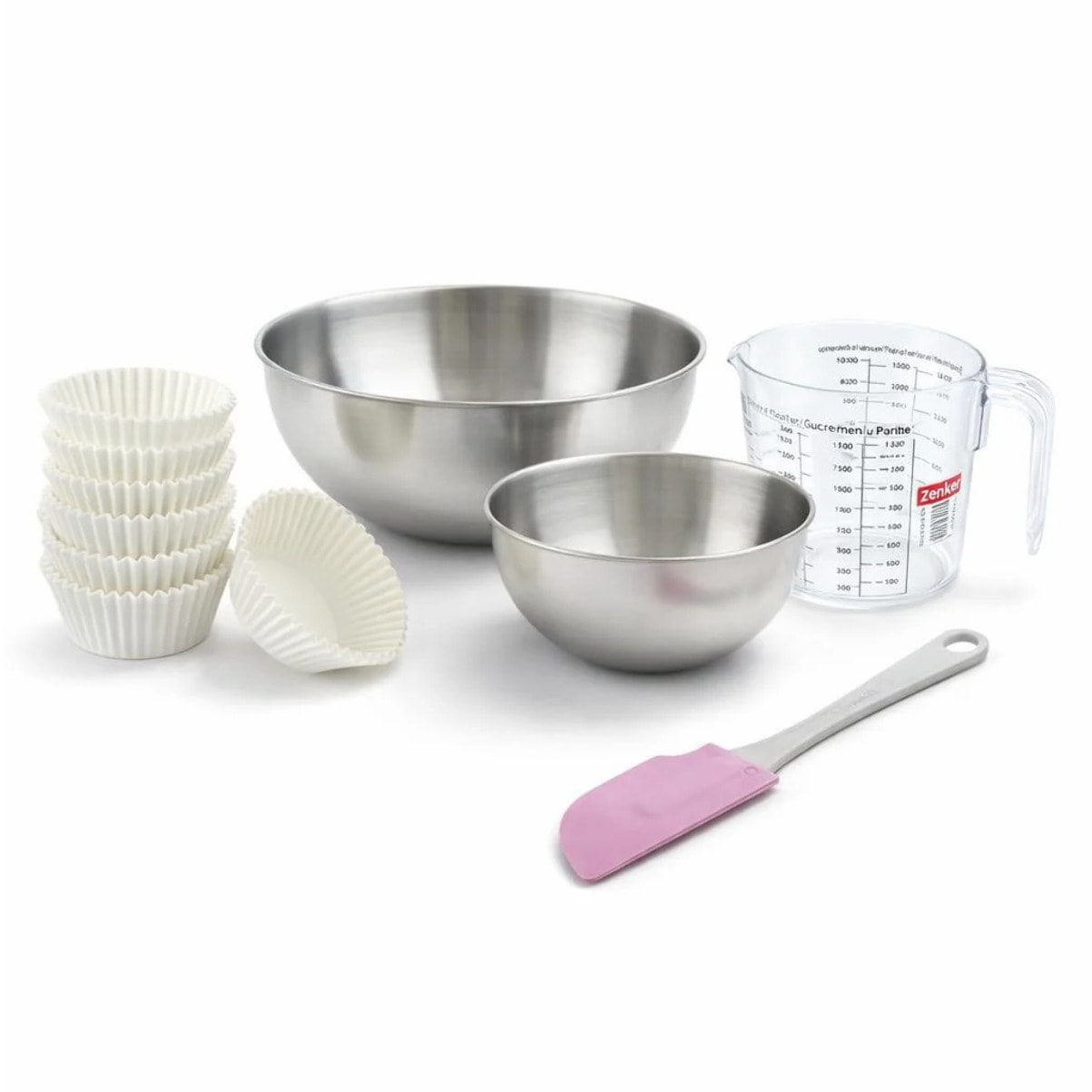 Set de 79 ustensiles de pâtisserie moules à muffins bol à mixer spatule pâtisserie et verre doseur Zenker Nature FSC