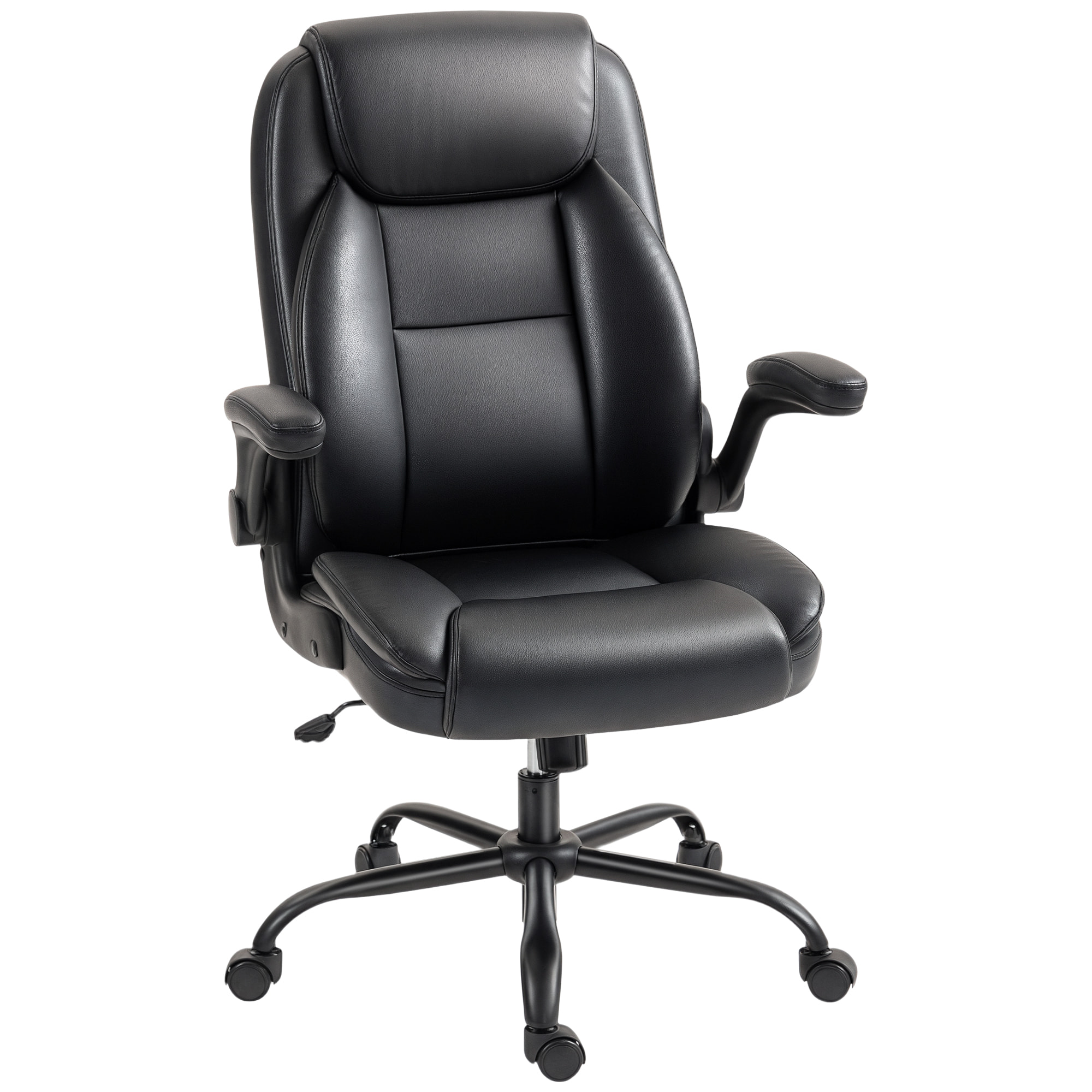 Chaise de bureau manager design réglable accoudoirs relevables acier synthétique noir