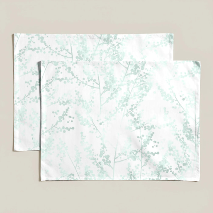 Lot de 2 sets de table individuels résinés 0120-17 100% coton 45x35 cm