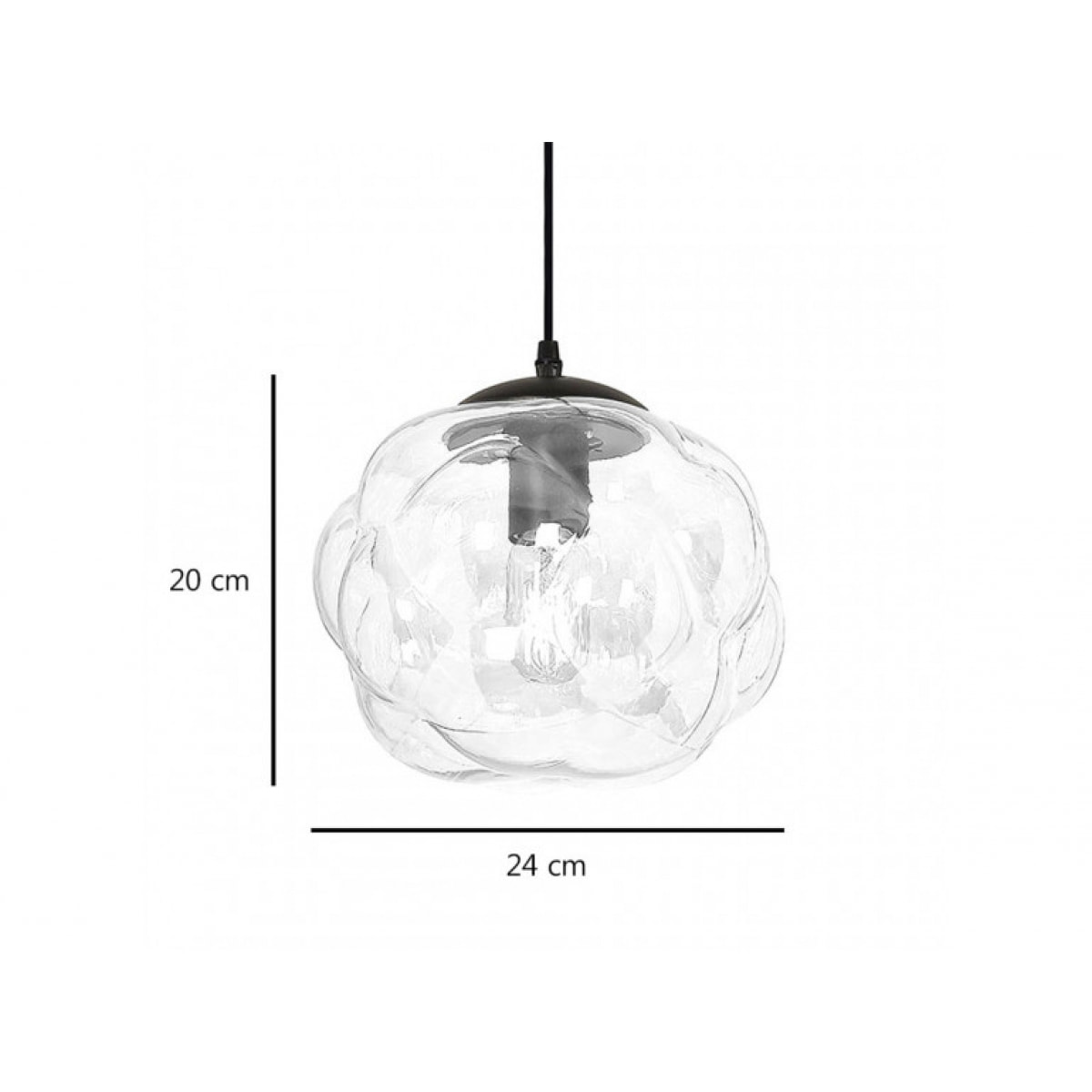 Suspension en verre opale transparent – CHAMPI