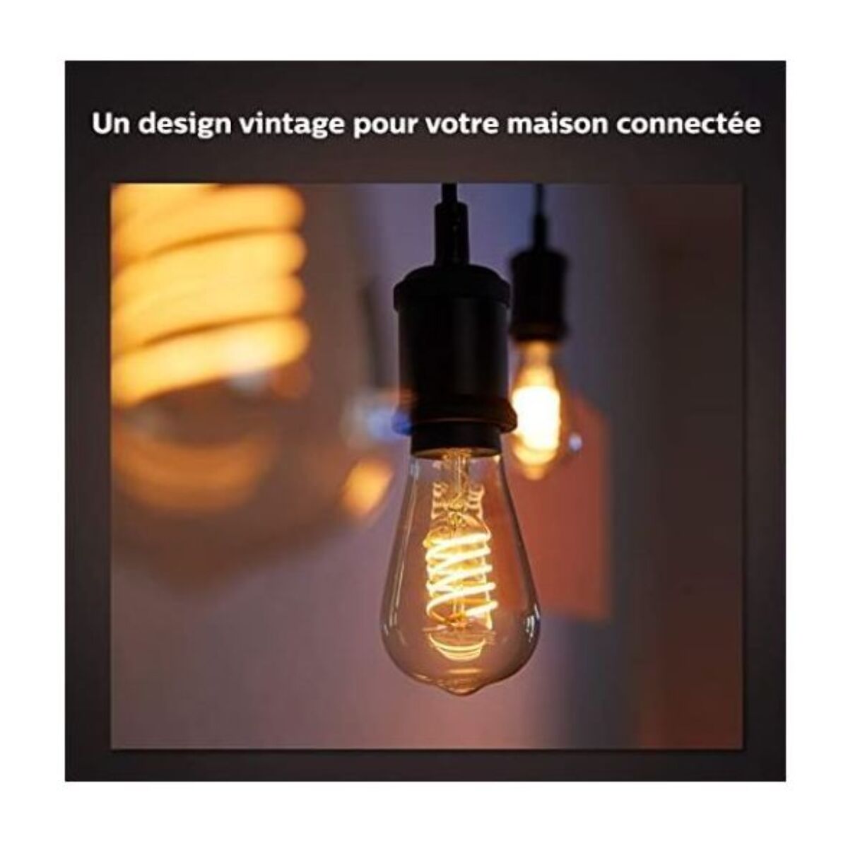 Ampoule LED connectée PHILIPS HUE White E27 9W Filament Edison