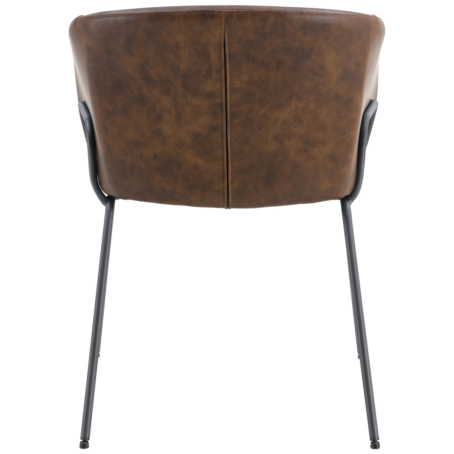 Lot de 2 chaises en simili marron ANDRÉ