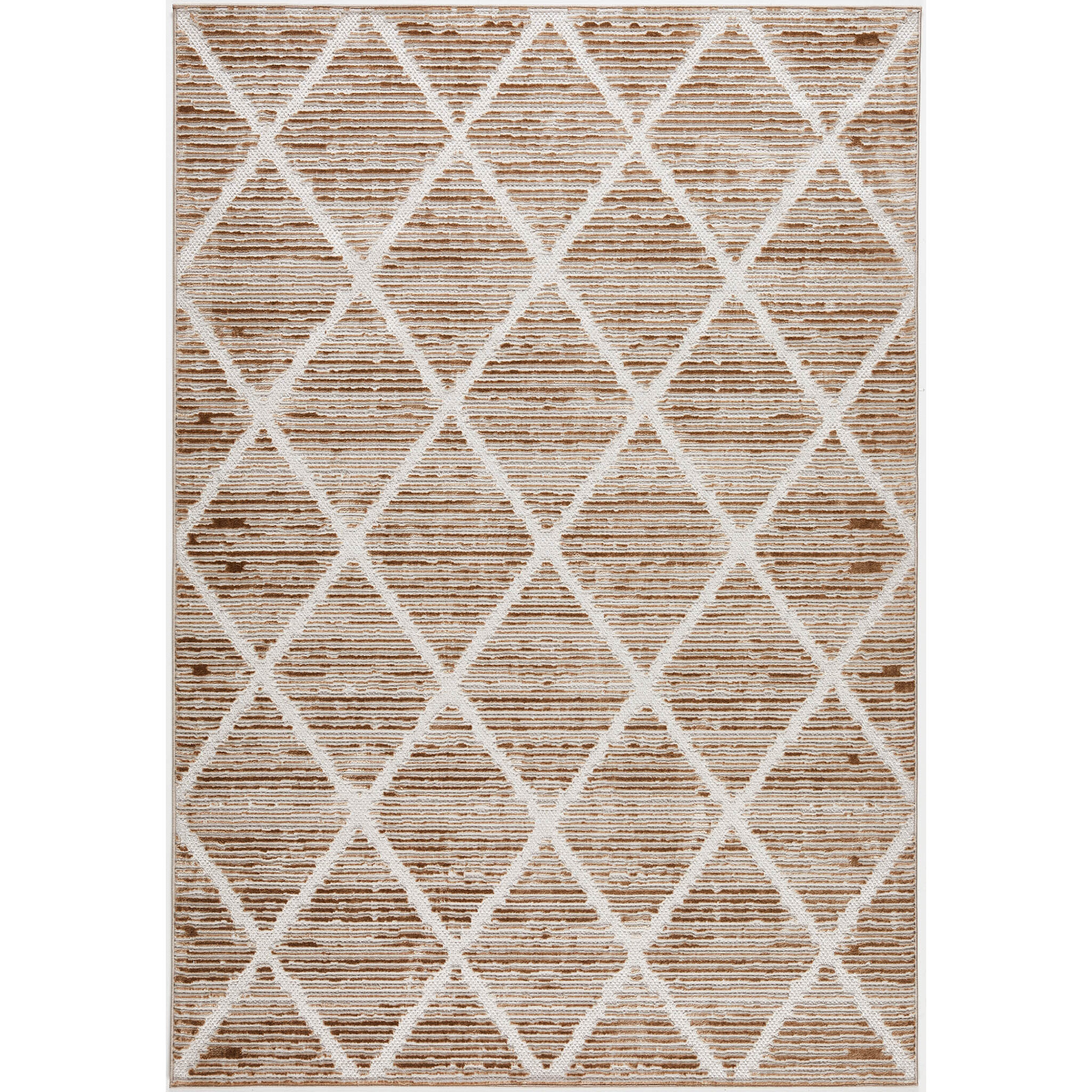 Tapis Loopin 321 beige - Motif en relief - Indoor & Outdoor