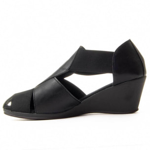 Mocasines de Cuña - Negro - Altura: 7 cm