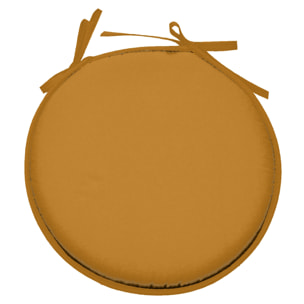 Galette de chaise ronde unie aux multiples couleurs - Jaune Curry