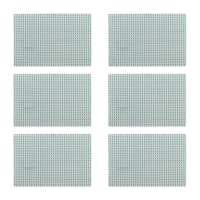Lot de 6 sets de table tissé en PVC bleu 45x30cm