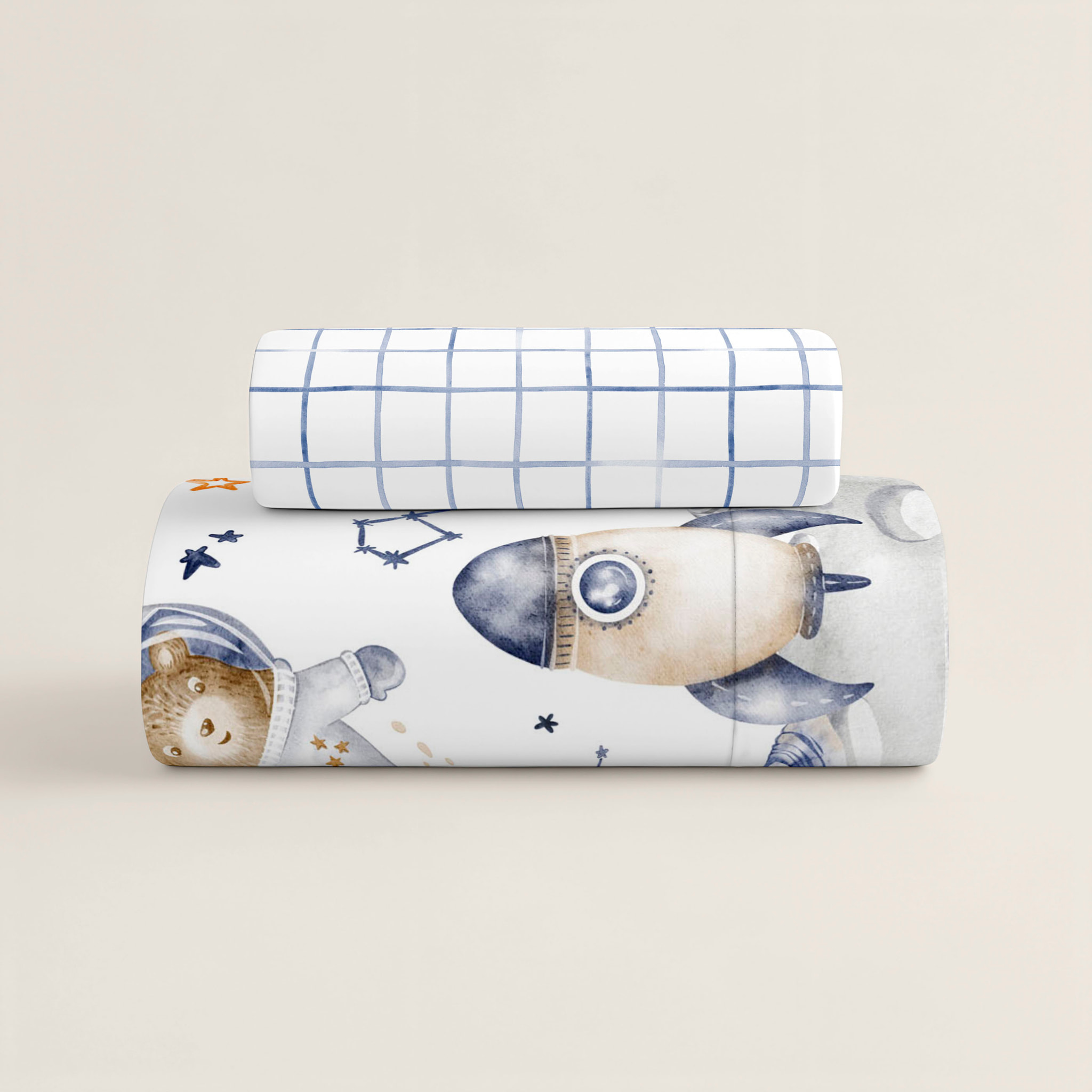 Funda Nórdica Estampada - Infantil - 100% Algodón - Incluye 1 Funda de Almohada - Interstellar