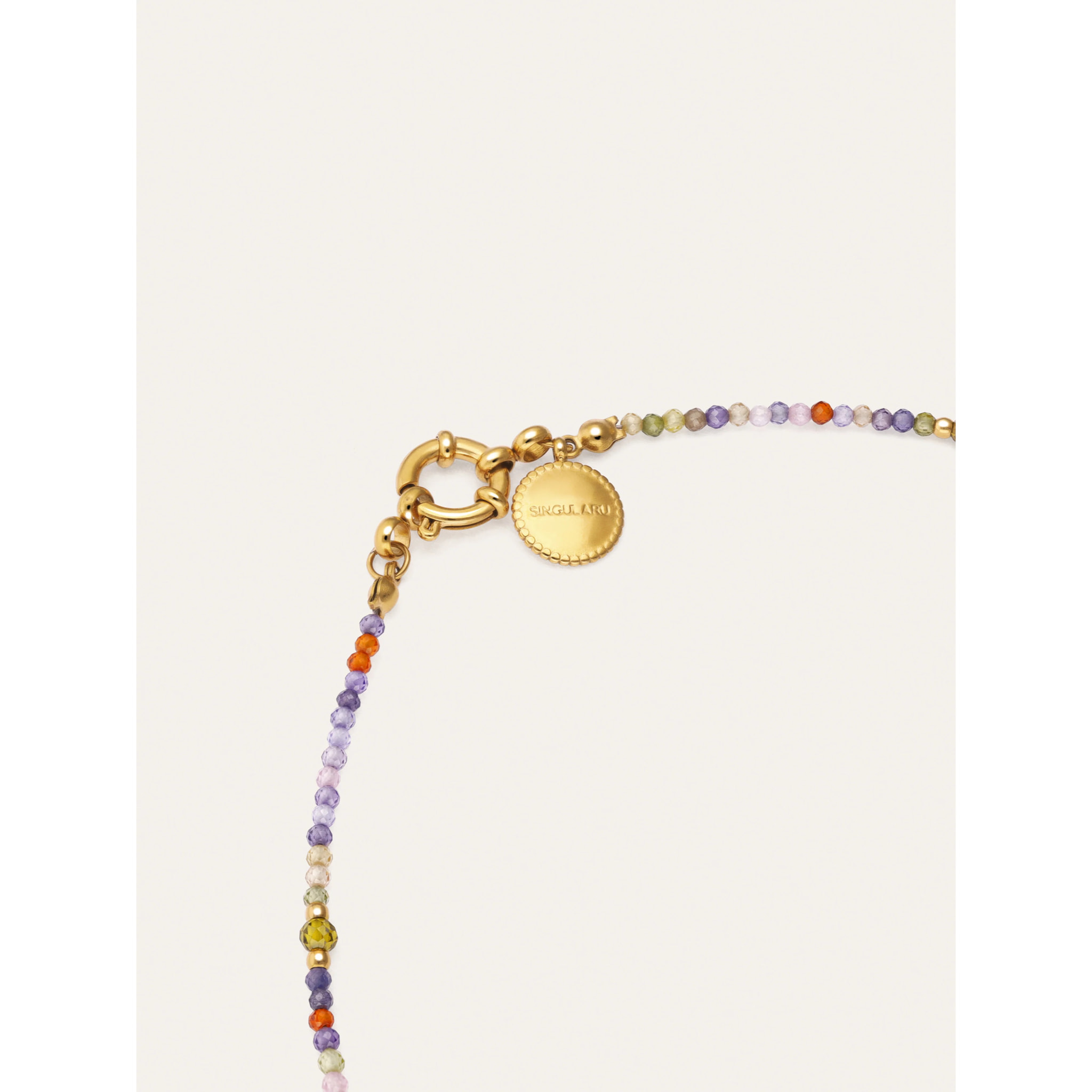 Collar Long Full Crystal Summer Acero Baño Oro