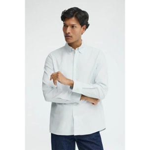 Camisa oxford azul claro de corte regular y logo Rigby Go