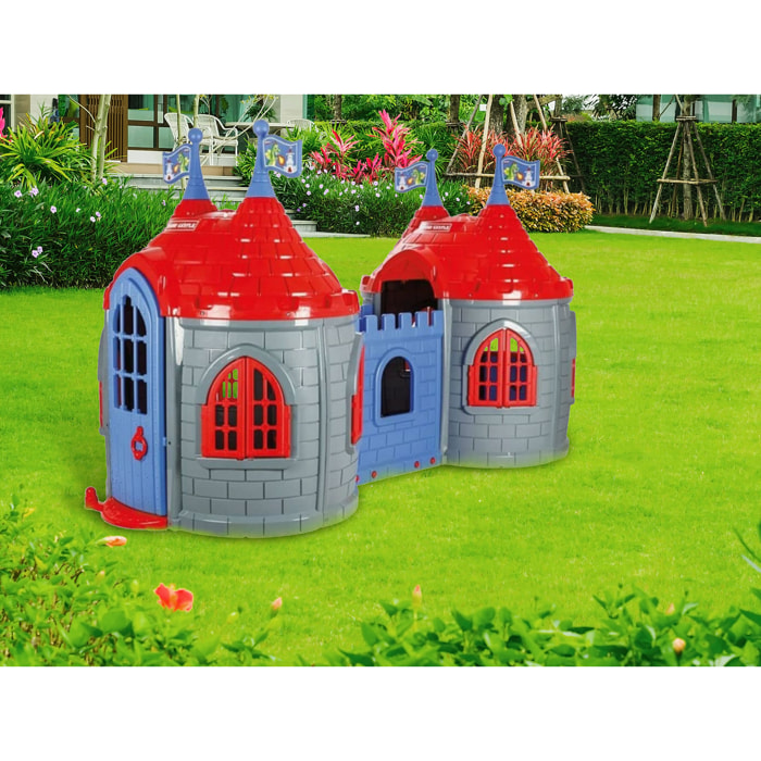 Castillo infantil de plástico con dos torres DOUBLE DRAGON CASTLE 07 964 PILSAN