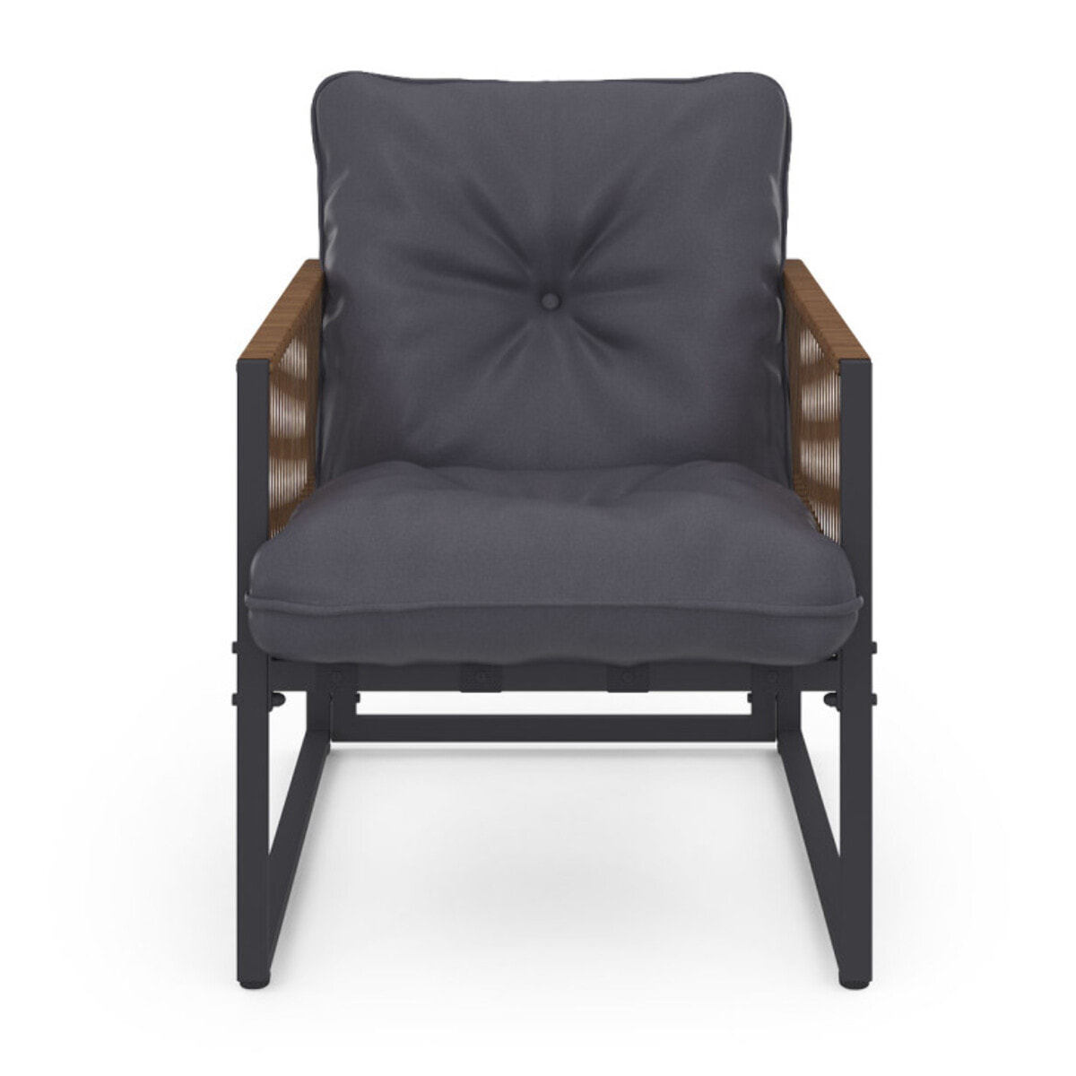 Salon de jardin Ozéa 4 places gris et cordage