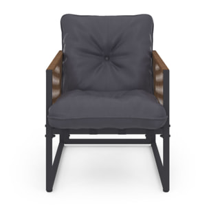 Salon de jardin Ozéa 4 places gris et cordage