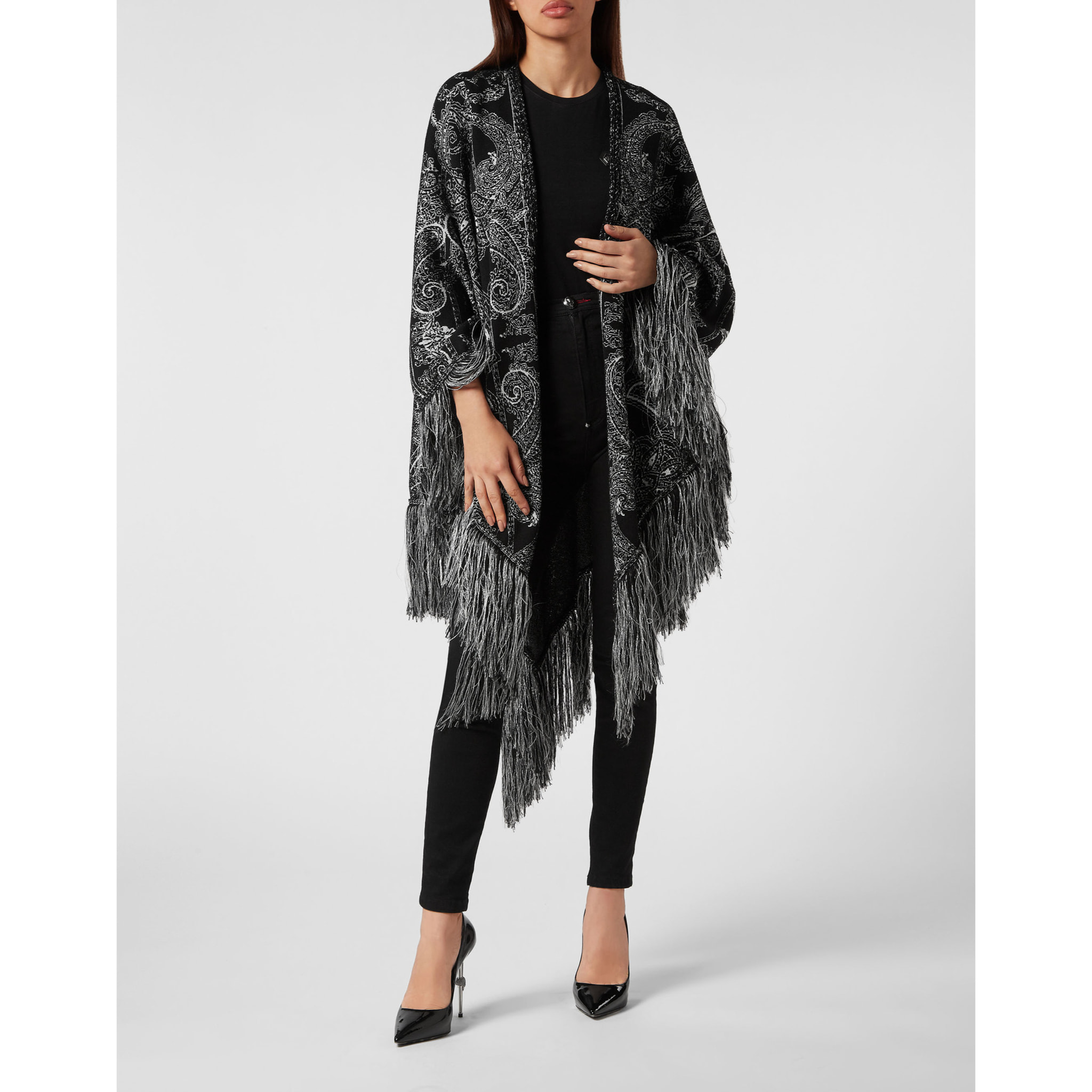 PHILIPP PLEIN Knit Cape PAISLEY