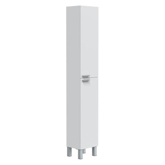 Columna de baño Levis 2p color Blanco Brillo, 30 cm (ancho) x 25 cm (fondo) x 182 cm (alto).