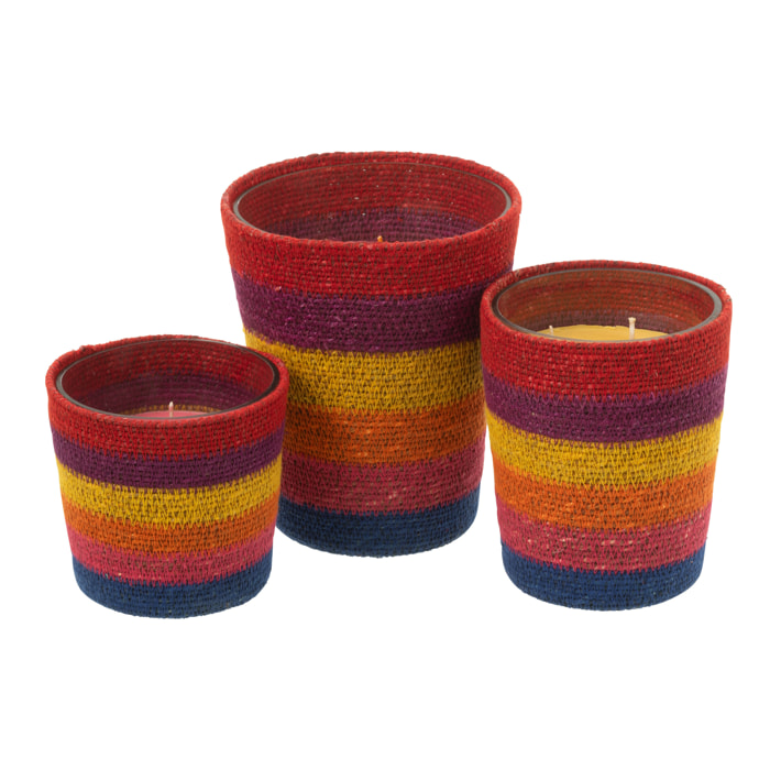 J-Line bougie parfumée Panier - Woody Aurora - beige/mix - large - 75H