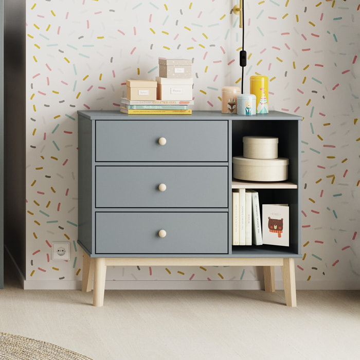 Commode enfant 3 tiroirs en bois - ELISE