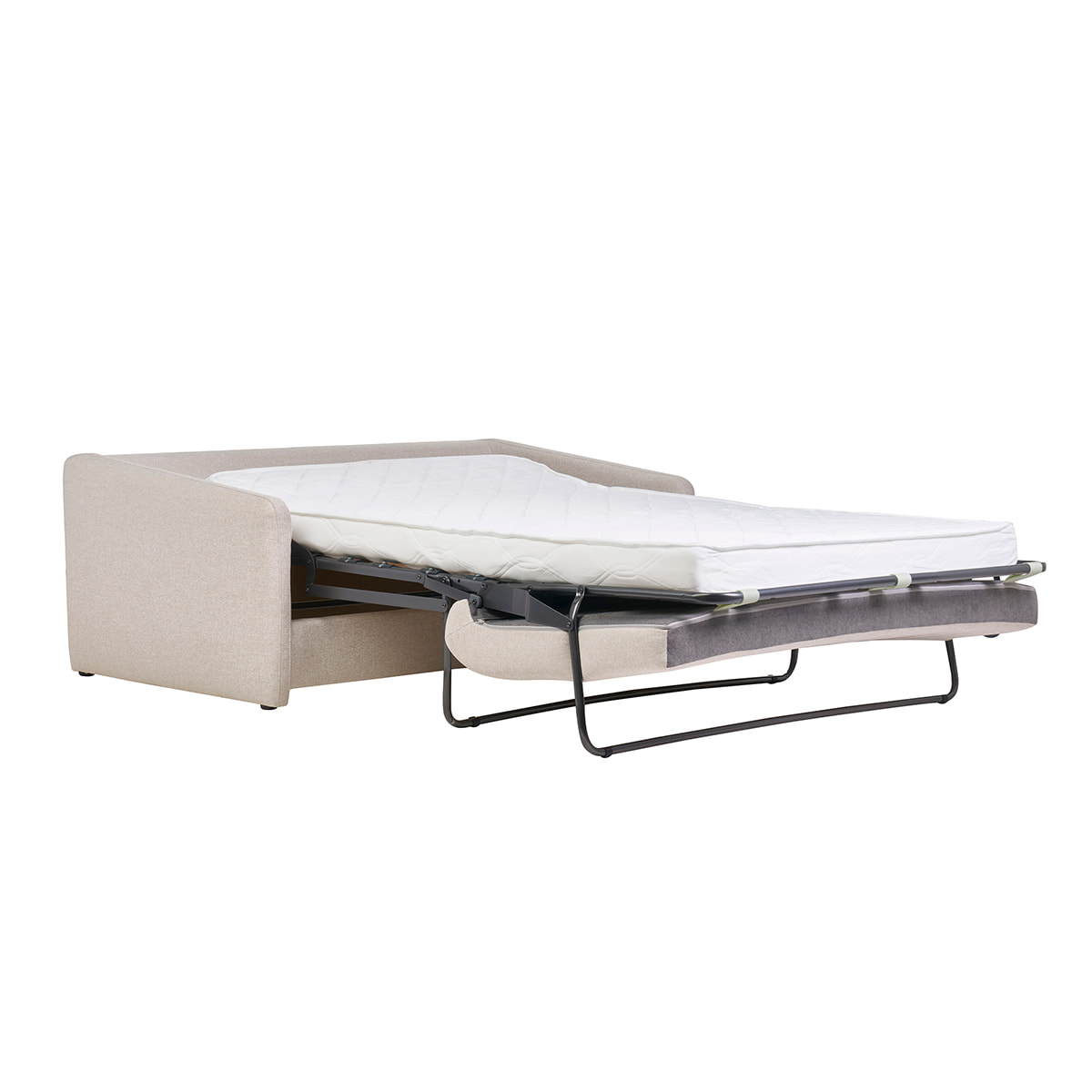Canapé convertible 2 places en tissu beige crème PAULIN