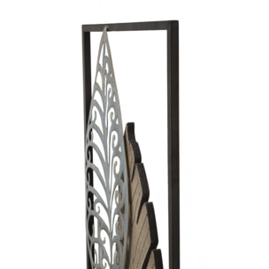 PANNELLO IN FERRO E LEGNO FOGLIE -B- CM 30,5X2,5X99,5
