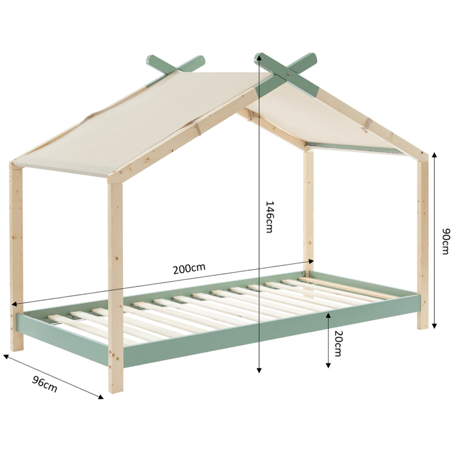 Lit cabane enfant en pin massif - CHARLY
