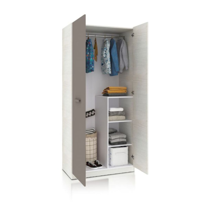 Armario juvenil Axim Blanco Alpes - Basalto