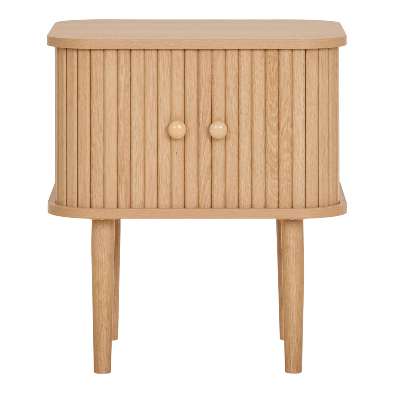Nikko - Comodino con 2 ante in MDF e pino naturale 45x40x50 cm