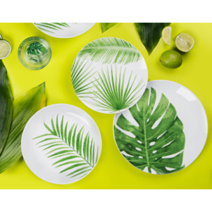 Servizio piatti 18 pezzi Excelsa – Foliage, Porcellana Verde
