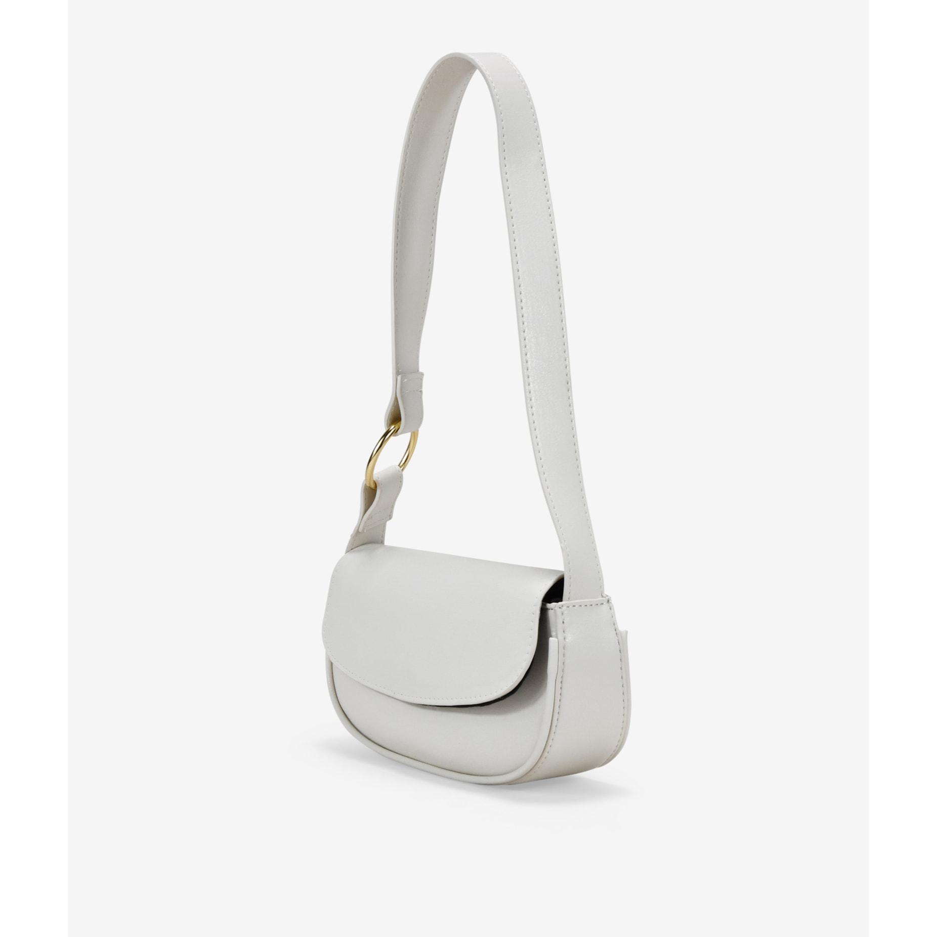 Bolso mini blanco de hombro con solapa