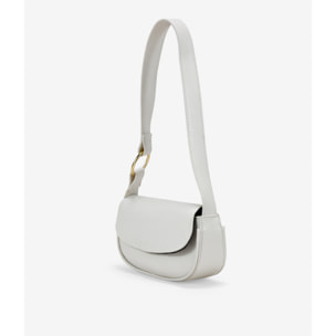 Bolso mini blanco de hombro con solapa