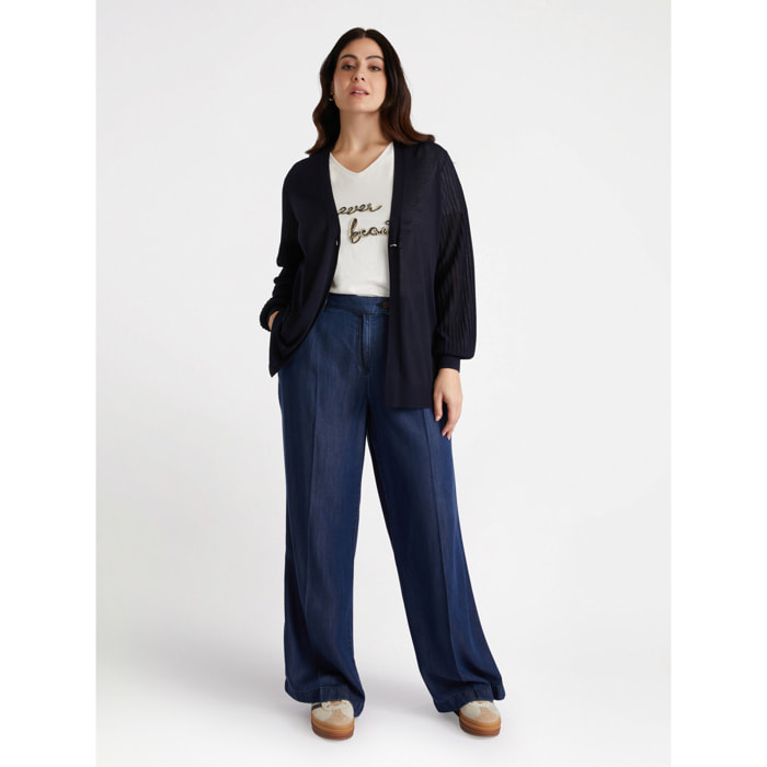Fiorella Rubino - Pantalón anchos con fibras de TENCEL™ - Azul