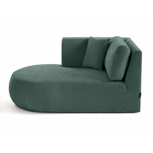Santorini - module d'assise méridienne gauche - en tissu texturé - Vert