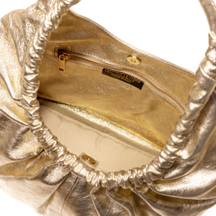 Borsa a spalla in vera pelle laminata Arzignano con manico grande imbottito