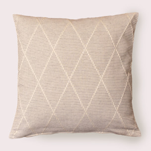 Naturals - Funda de Cojín Estampado - Con Cremallera - Sin relleno - 80% Algodón - 20% Poliéster - Jacquard - Terra Gris