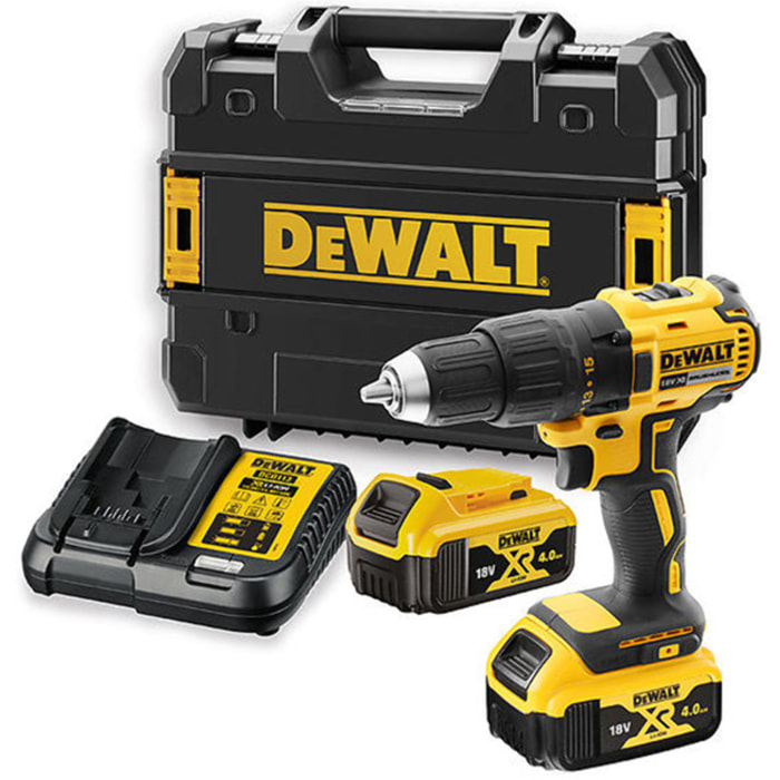 Perceuse visseuse compact 18V XR - DEWALT - avec 2 batteries 18V 4.0Ah - coffret - DCD777M2T