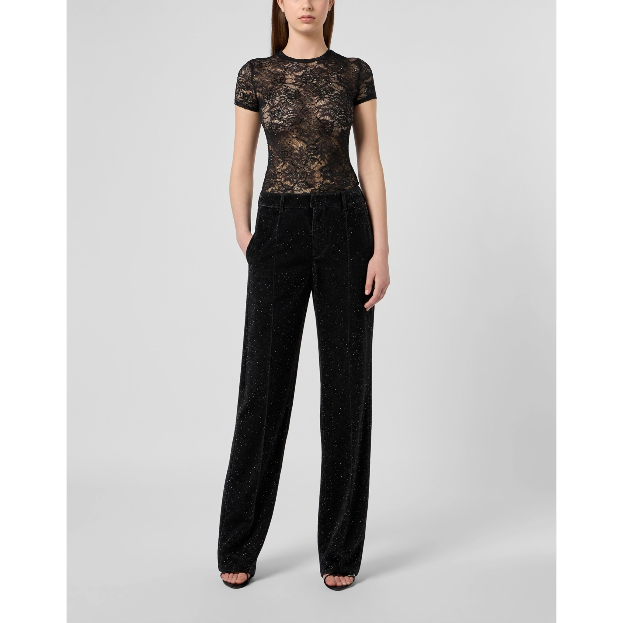 PHILIPP PLEIN Pantalones de corte recto GLITTER