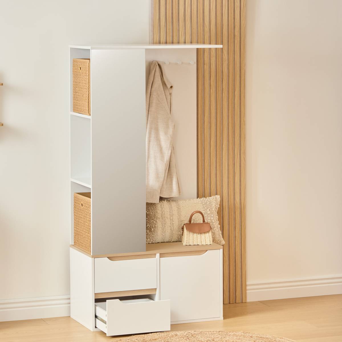 Vestiaire Luma rectangulaire 80x170cm blanc