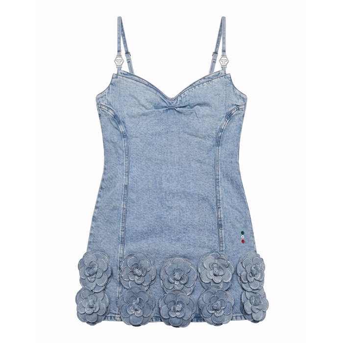 PHILIPP PLEIN Vestido vaquero ROSES
