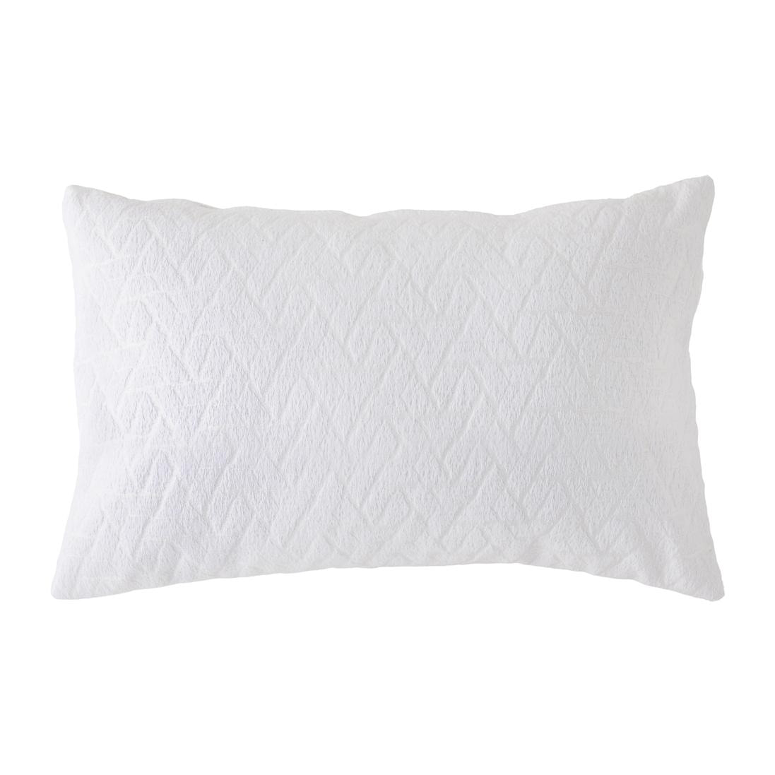 Lot de 2 housses de coussin jacquard BRENTA-C 30x50 cm blanc