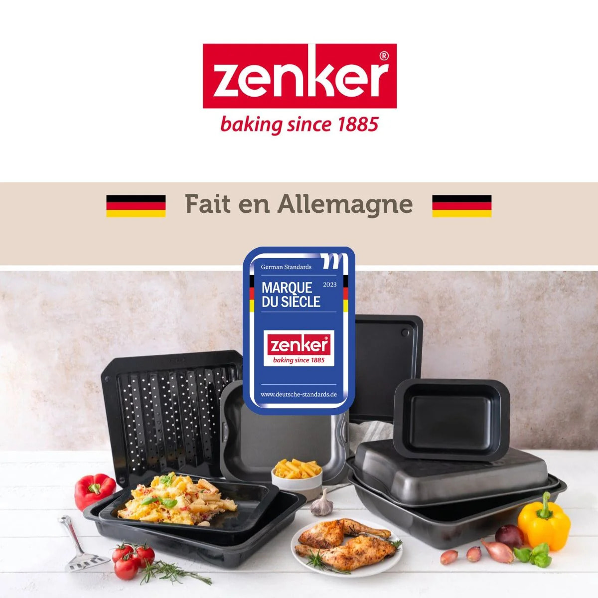 Lot de 2 plats four 17,5/24 cm en acier avec 2 ustensiles Zenker Special cooking