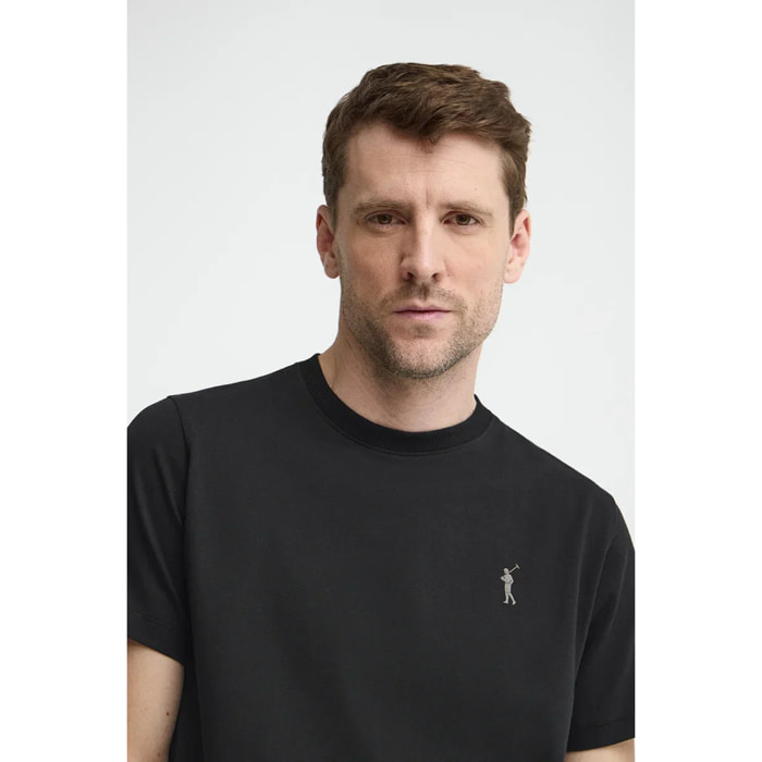 Maglietta nera a maniche corte con logo in gomma Rigby Go