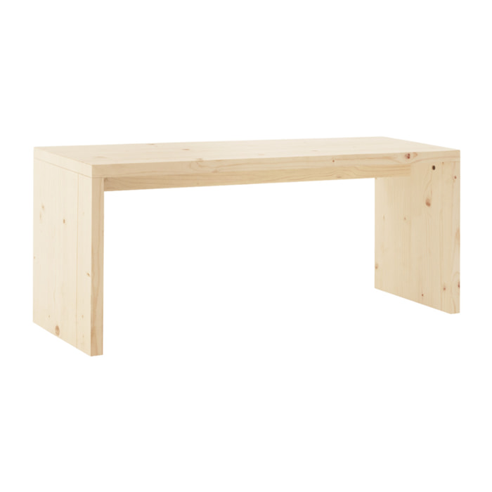 Table basse en bois massif ton naturel de 110x45x35cm Hauteur: 45 Longueur: 110 Largeur: 35