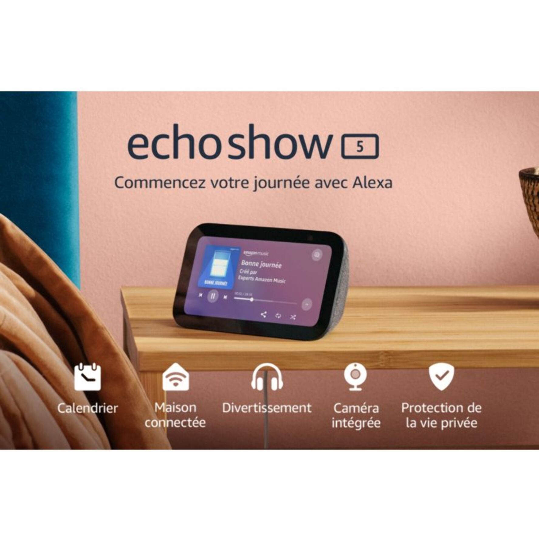 Assistant vocal AMAZON Echo Show 5 3e génération Anthracite