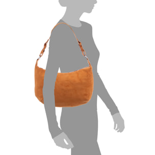 Atessa bolso bandolera de piel auténtica gamuza.