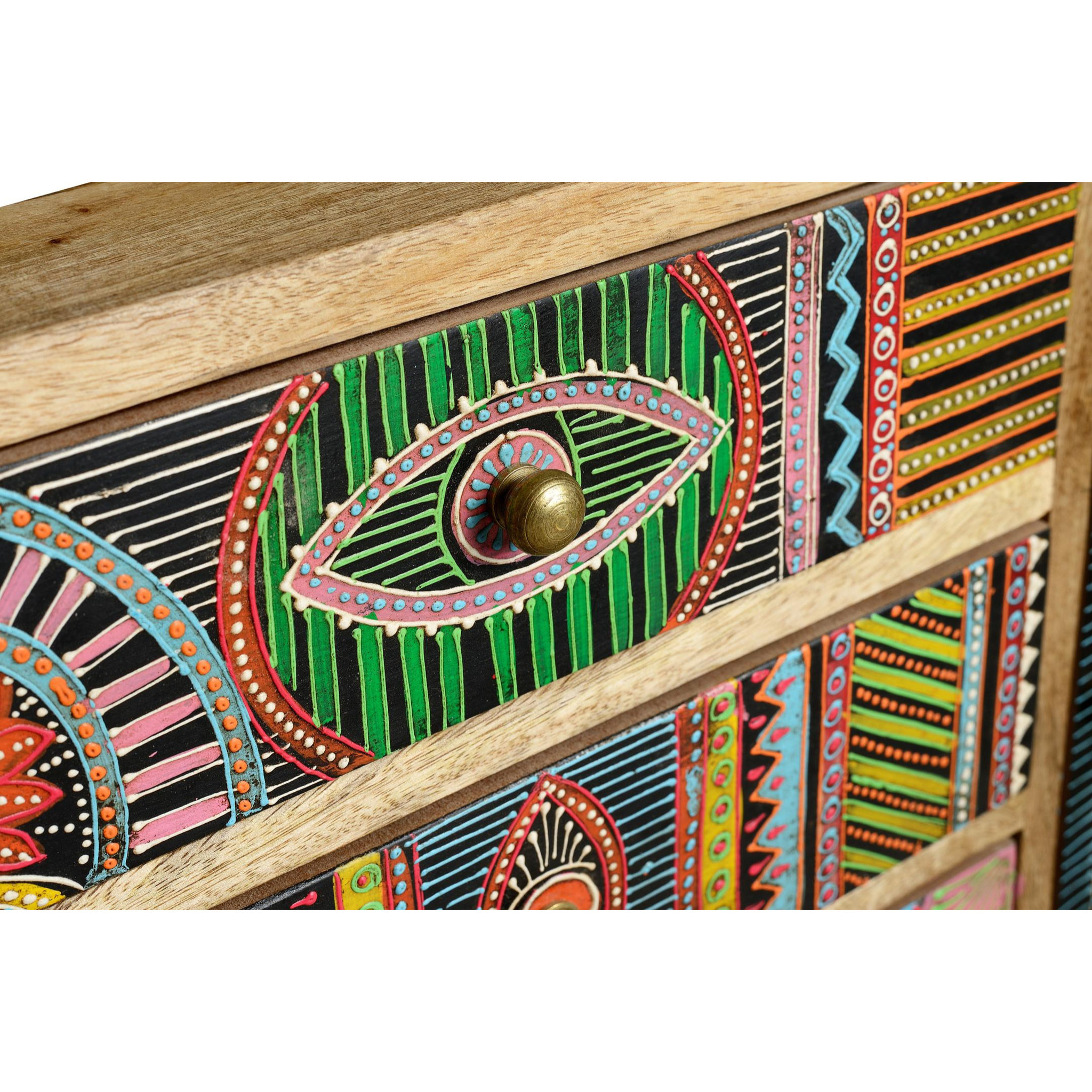 Cómoda de Madera de Mango 100 Cm Estilo Boho Ethnic
