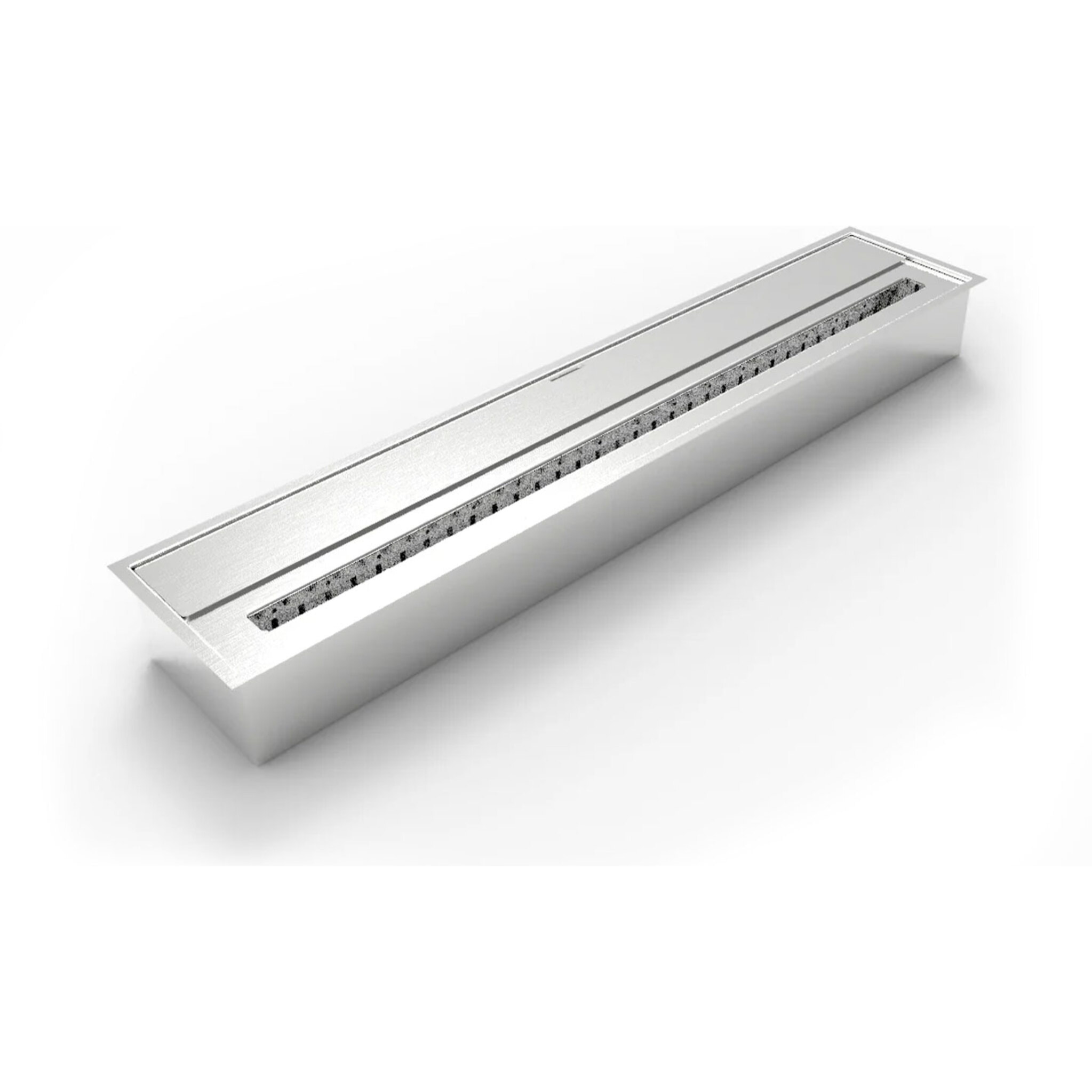 Bruciatore a bioetanolo per camino 7 L, in acciaio inox 91,5x18,7xH9,5 cm