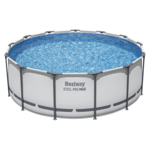 Bestway Piscine hors sol tubulaire ronde Bestway Steel Pro Max 396 x 122 cm gris clair sans accessoires