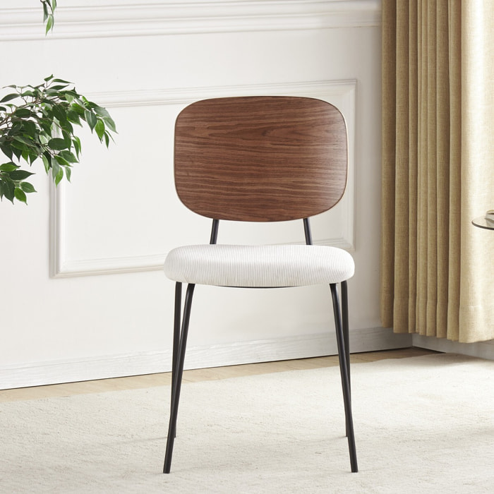 Lot de 2 chaises en velours côtelé - NAYA