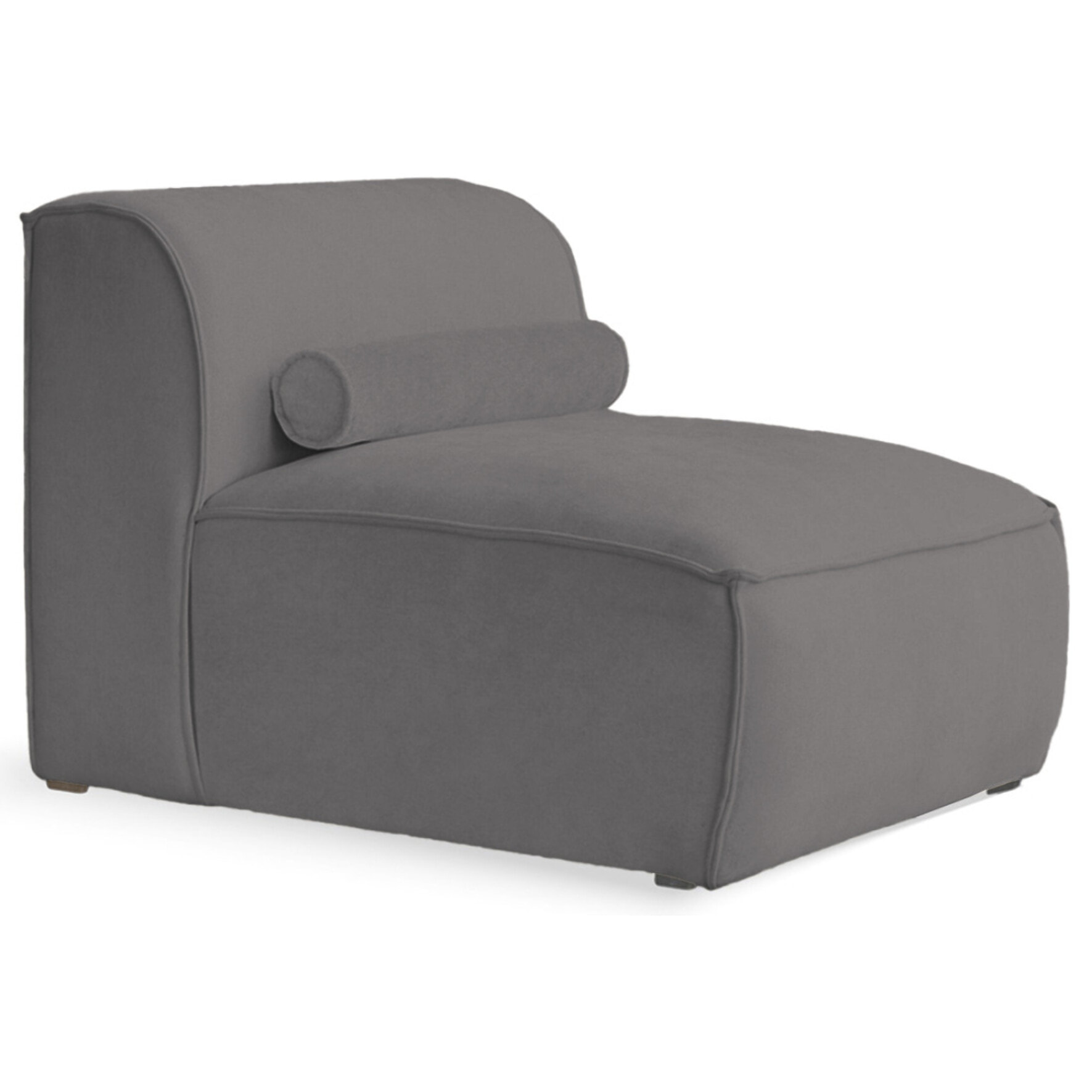 Felix - module d'assise en tissu texturé - Gris foncé