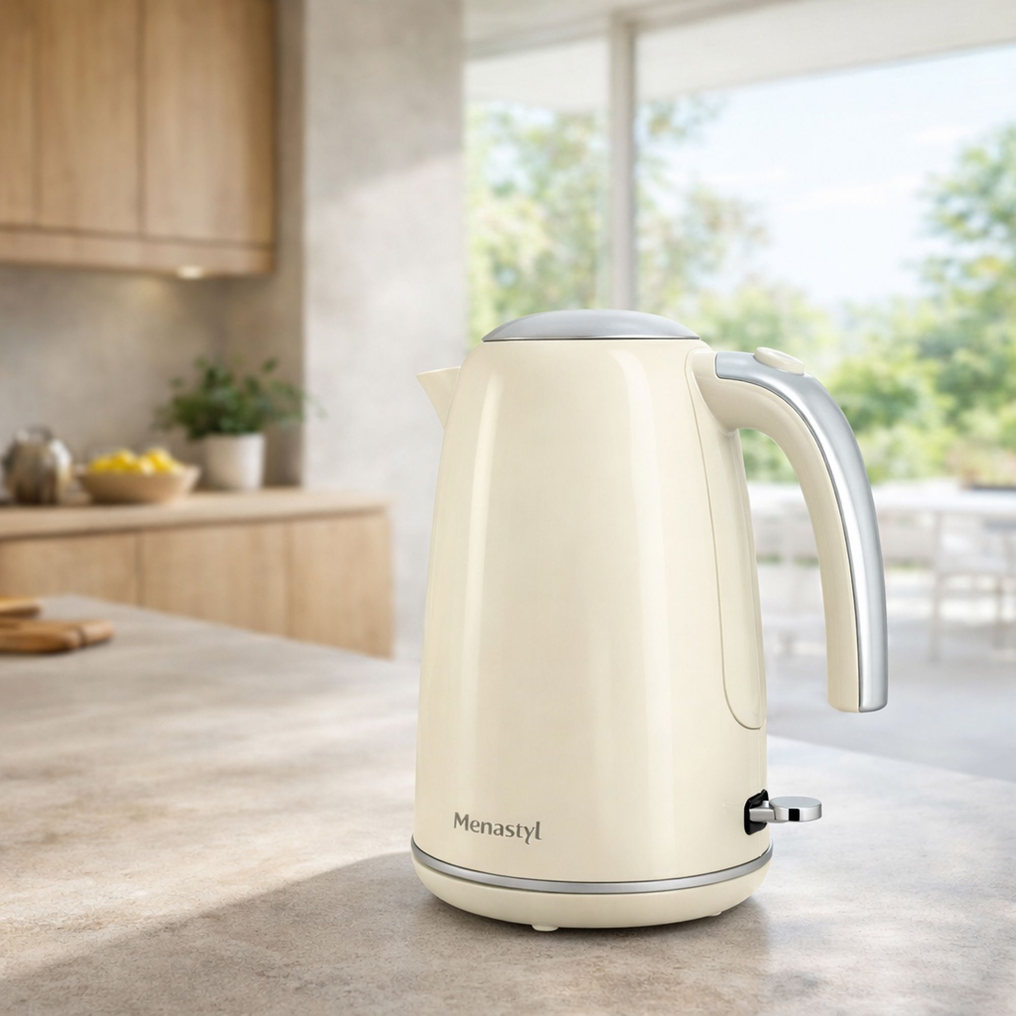 Bouilloire en acier inoxydable 1,7L crème RETRO