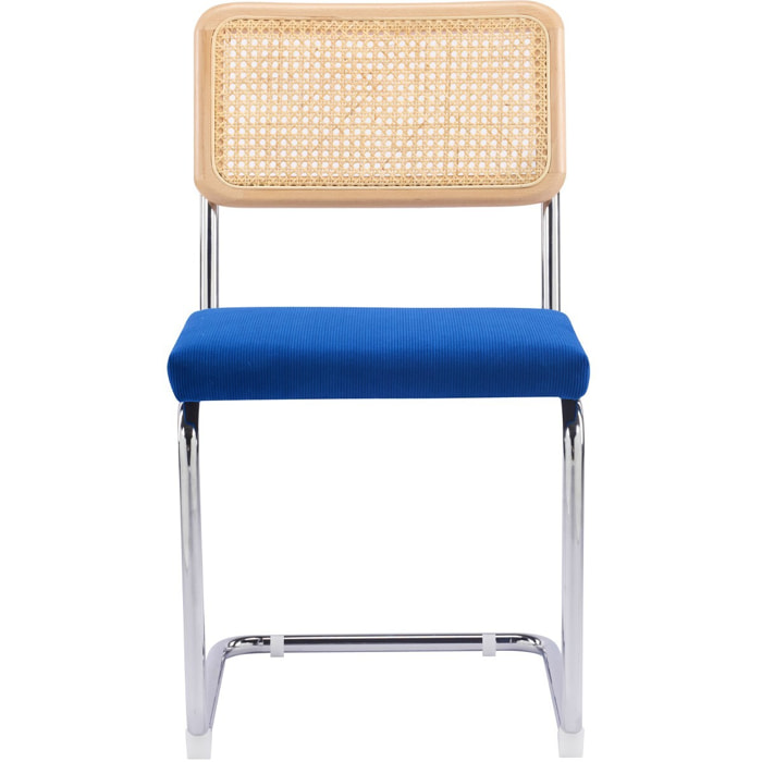 Lot de 2 chaises en cannage et velours côtelé - MUSE